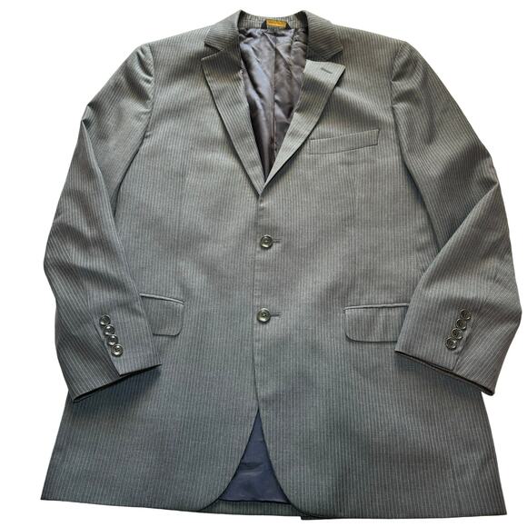 Brooks Brothers 1818 Fitzgerald Gray Pinstripe Wool Blazer Jacket 41R 35W Italy